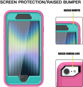 img 1 attached to Shockproof IPhone SE 2Nd/3Rd Gen Case W/ Built-In Screen Protector - AICase 2020/2022 (Pink)