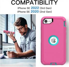 img 3 attached to Shockproof IPhone SE 2Nd/3Rd Gen Case W/ Built-In Screen Protector - AICase 2020/2022 (Pink)