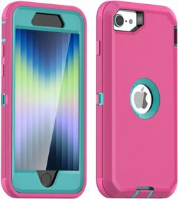 img 4 attached to Shockproof IPhone SE 2Nd/3Rd Gen Case W/ Built-In Screen Protector - AICase 2020/2022 (Pink)