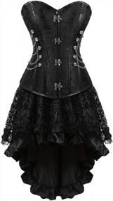 img 4 attached to Women'S Gothic Burlesque Corset Dress: Kranchungel Steampunk Renaissance Skirt Costume