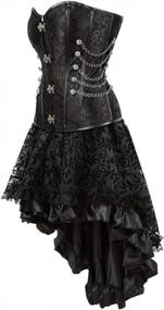 img 3 attached to Women'S Gothic Burlesque Corset Dress: Kranchungel Steampunk Renaissance Skirt Costume