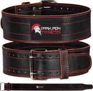 dark iron fitness weightlifting belt - premium 100% leather gym belt for men & women | perfect for powerlifting, strength training, squats or deadlifts | supports up to 600 lbs логотип