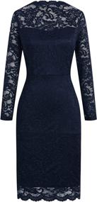 img 2 attached to MSLG Women'S Elegant Floral Lace Bateau Neck Long Sleeves Cocktail Wedding Guest Bodycon Pencil Dress For Business 906