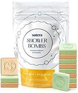 sutera 12 pack natural shower steamers для женщин и мужчин - дар медленно растворяющихся бомб для ванны приносит настоящий опыт ароматерапии в спа-салоне с эфирными маслами премиум-класса (energize invigorate set) логотип