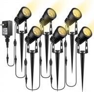 ecowho low voltage landscape lighting 6 pack - 12v led spot lights with plug-in design and ip65 waterproof rating for house yard path, extendable to 8 or 10 lights - 69ft warm white garden lights logo
