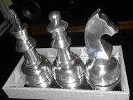 img 1 attached to Silver Aluminum Chess Sculpture Set Of 3 With Knight, Queen And King - 4"W 9"H By CosmoLiving By Cosmopolitan. review by Sandra Landgrebe