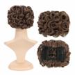 medium ash brown-8# swacc short messy curly dish hair bun extension with easy stretch combs clip in ponytail scrunchie chignon tray logo