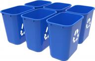 синяя корзина для вторичной переработки storex medium 15x10,5x15 дюймов — коробка из 6 штук (stx00714u06c) логотип