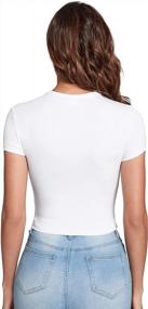 img 3 attached to Женская укороченная футболка Verdusa узкого кроя с короткими рукавами и круглым вырезом