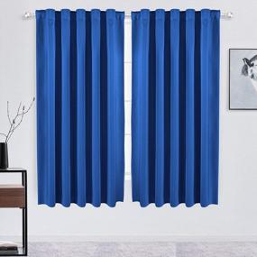 img 4 attached to 🌙 WONTEX Insulated Blackout Curtains - Room Darkening Curtains for Living Room and Bedroom – Set of 2 Panels – 52 x 45 inch – Royal Blue