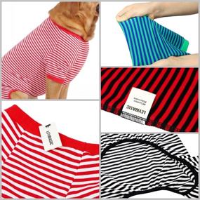 img 3 attached to 🐾 Cotton Striped Dog Pajamas Jumpsuit, Breathable 4-Legged Basic Pjs Shirts for Puppies and Cats, Super Soft Stretchable Puppy Jammies, Fashionable and Comfortable for Male and Female Pets (Black Red+Black, Size: Medium)