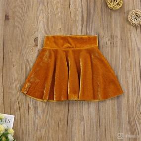 img 2 attached to GOOCHEER Infant Toddler Baby Girl Velvet Pleated Skirt: High Waist, Fall Warm Princess Skirt for Casual & Formal Wear