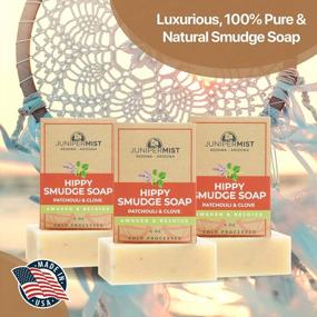 img 1 attached to 3-Pack JUNIPERMIST Hippy Smudge Soap - Cleans Negative Energy With Real Essential Oils & Pure Ingredients From Sedona Blessing!