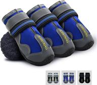 🐾 versatile dog boots: waterproof booties for large, medium, and small dogs - protect paws in snow, winter, outdoors, running, & on hot pavement - enhanced bottom for non-slip grip - velcro straps included логотип