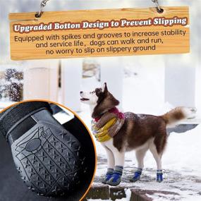 img 1 attached to 🐾 Versatile Dog Boots: Waterproof Booties for Large, Medium, and Small Dogs - Protect Paws in Snow, Winter, Outdoors, Running, & on Hot Pavement - Enhanced Bottom for Non-Slip Grip - Velcro Straps Included