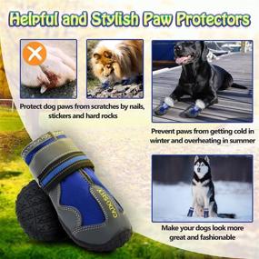 img 2 attached to 🐾 Versatile Dog Boots: Waterproof Booties for Large, Medium, and Small Dogs - Protect Paws in Snow, Winter, Outdoors, Running, & on Hot Pavement - Enhanced Bottom for Non-Slip Grip - Velcro Straps Included