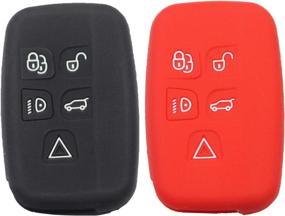 img 4 attached to 🔑 Btopars Smart Key Fob Silicone Case Cover Protector Holder for Land Rover LR2, LR4, Discovery, Range Rover Sport, Evoque (Black/Red, 2pcs)