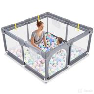 👶 safe and spacious baby playpen - indoor & outdoor kids activity center | sturdy, breathable, and visible mesh - 50"x50" play yard логотип