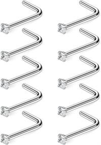 img 2 attached to Women's Ruifan Surgical Diamond Piercing Jewelry - Enhance your Style with Body Jewelry