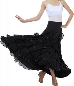 img 4 attached to Look Elegant At Your Next Ballroom Dance With The CISMARK Latin Swing Skirt!