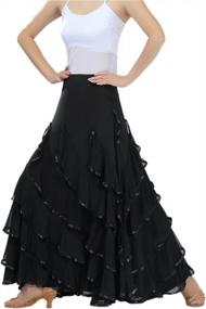img 1 attached to Look Elegant At Your Next Ballroom Dance With The CISMARK Latin Swing Skirt!
