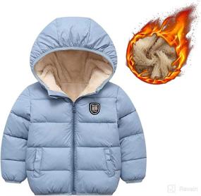 img 2 attached to Winter Thick Jacket for 1-7 Years Boys and Girls - Warm Fleece Fur Lining, Zipper, Hooded, Windproof Coat Outwear