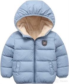 img 4 attached to Winter Thick Jacket for 1-7 Years Boys and Girls - Warm Fleece Fur Lining, Zipper, Hooded, Windproof Coat Outwear