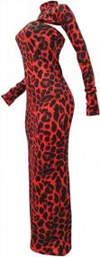 img 1 attached to Leopard Print 2-Piece Clubwear Set: Long Sleeve Crop Top And Bodycon Maxi Dress For Women'S Sexy Style