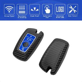 img 2 attached to 🔑 TANGSEN Blue Silicone Rubber Key Fob Cover for BMW 1 3 4 5 6 7 Series GT3 GT5 M5 M6 X3 X4 - 3D Twill Weave Carbon Fiber Texture - ABS Plastic - 3 4 Button Keyless Entry Remote