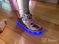 img 1 attached to 👟 Upgrade your Kids' Style with Wooowyet LED Sneakers for Boys and Girls - Hook&amp;Loop, Low Light Up, USB Rechargeable Shoes review by Tai Wiest