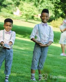 img 5 attached to 👔 Striped Woven Microfiber Pre Tied Bow Ties for Boys - Retreez Accessories
