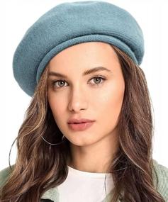img 4 attached to French Wool Beret Hat For Women-Solid Color Classic Slouchy Knit Beanie Winter Warm Artist Painter Hat