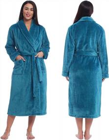 img 3 attached to Luxuriate In Comfort With Cherrydew Women'S Soft Fleece Bathrobe