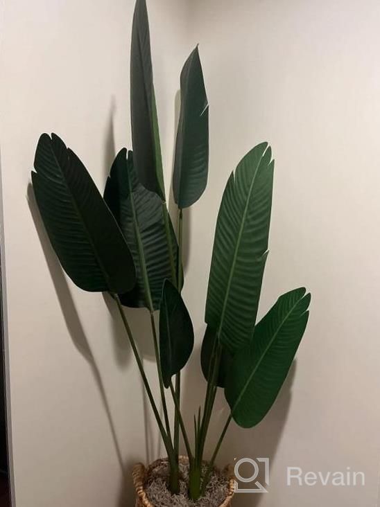 img 1 attached to Set Of 2 Fopamtri 5-Foot Artificial Bird Of Paradise Plants - Perfect Faux Tropical Palm Trees For Indoor/Outdoor Home, Garden, Office And Store Decor review by Dana Bullock