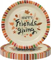 50-piece 7-inch happy friends giving maple leaf thanksgiving day party dessert plates tableware set logo