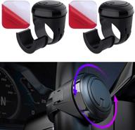 2-pack silicone steering wheel spinner power handle, comfortable and safer one-handed driving aid for truck, car, tractor, mower, boat логотип