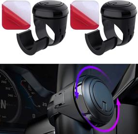 img 4 attached to 2-Pack Silicone Steering Wheel Spinner Power Handle, Comfortable and Safer One-Handed Driving Aid for Truck, Car, Tractor, Mower, Boat