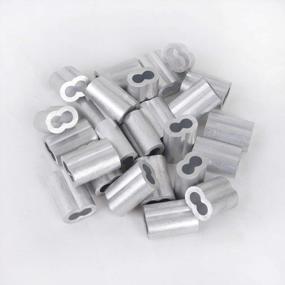 img 1 attached to HIGOOD Aluminum Crimping Loop Sleeve For Wire Rope And Cable (1/8", 3/16, 1/4, & 1/16 Diameters - 100PCS, 25PCS, 25PCS & 200PCS)