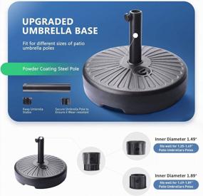 img 1 attached to Heavy Duty Water Filled Patio Umbrella Base | 50LB | Fits 6-9Ft Straight-Pole Garden Umbrella | Steel Pole Weighted Market Design | Outside Pole Holder