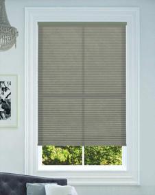 img 3 attached to Light Filtering Cordless Cellular Honeycomb Shade - 9/16" Single Cell, Sticks & Stones Design - 18" W X 48" H By BlindsAvenue