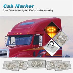 img 3 attached to 🚦 Partsam 6 LED Amber Roof Clearance Marker Lights for Freightliner Century/Columbia Cab - Reliable Replacement with Clear Lens and Flush Mount Design