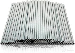 img 4 attached to 🥤 Silver Waterproof Paper Straws - Biodegradable & Eco-Friendly Disposable Drinking Straws (100-Pack)