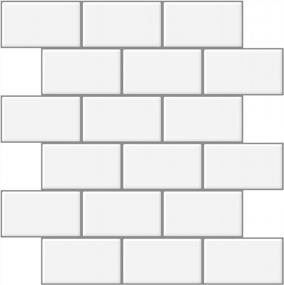 img 4 attached to LONGKING Peel And Stick Backsplash Tile, White/Grey Grout (10-Sheet), Premium Thicker Design