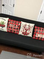 img 1 attached to 4 Pack Christmas Decorations: Buffalo Plaid Throw Pillow Covers W/ Trees & Deer, 18X18” Farmhouse Pillow Cases For Winter & Holiday - HAJACK review by Matt Williams