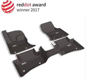 img 4 attached to 🚗 Custom Fit TPE All Weather Floor Mats for Range Rover Velar 2017-2022 (1st and 2nd Row) - Full Set Black Car Liners