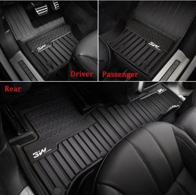 img 2 attached to 🚗 Custom Fit TPE All Weather Floor Mats for Range Rover Velar 2017-2022 (1st and 2nd Row) - Full Set Black Car Liners