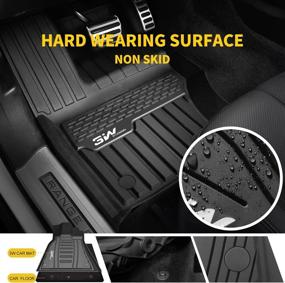 img 3 attached to 🚗 Custom Fit TPE All Weather Floor Mats for Range Rover Velar 2017-2022 (1st and 2nd Row) - Full Set Black Car Liners