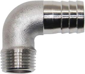 img 4 attached to Premium Stainless Steel Elbow Fitting For Home Brewing - 1" Hose Barb X 1" Male NPT By Beduan