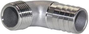 img 1 attached to Premium Stainless Steel Elbow Fitting For Home Brewing - 1" Hose Barb X 1" Male NPT By Beduan