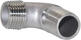 img 3 attached to Premium Stainless Steel Elbow Fitting For Home Brewing - 1" Hose Barb X 1" Male NPT By Beduan